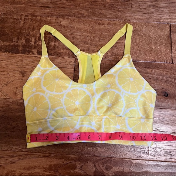 Wildfox Sweat Yellow Lemon Print Sports Bra, Size S - Picture 16 of 16